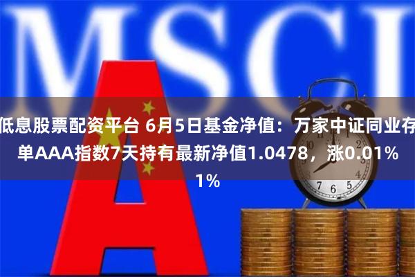 低息股票配资平台 6月5日基金净值：万家中证同业存单AAA指数7天持有最新净值1.0478，涨0.01%